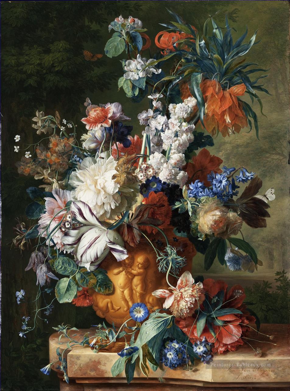 Bouquet de fleurs dans un Urn2 Jan van Huysum Peintures à l'huile